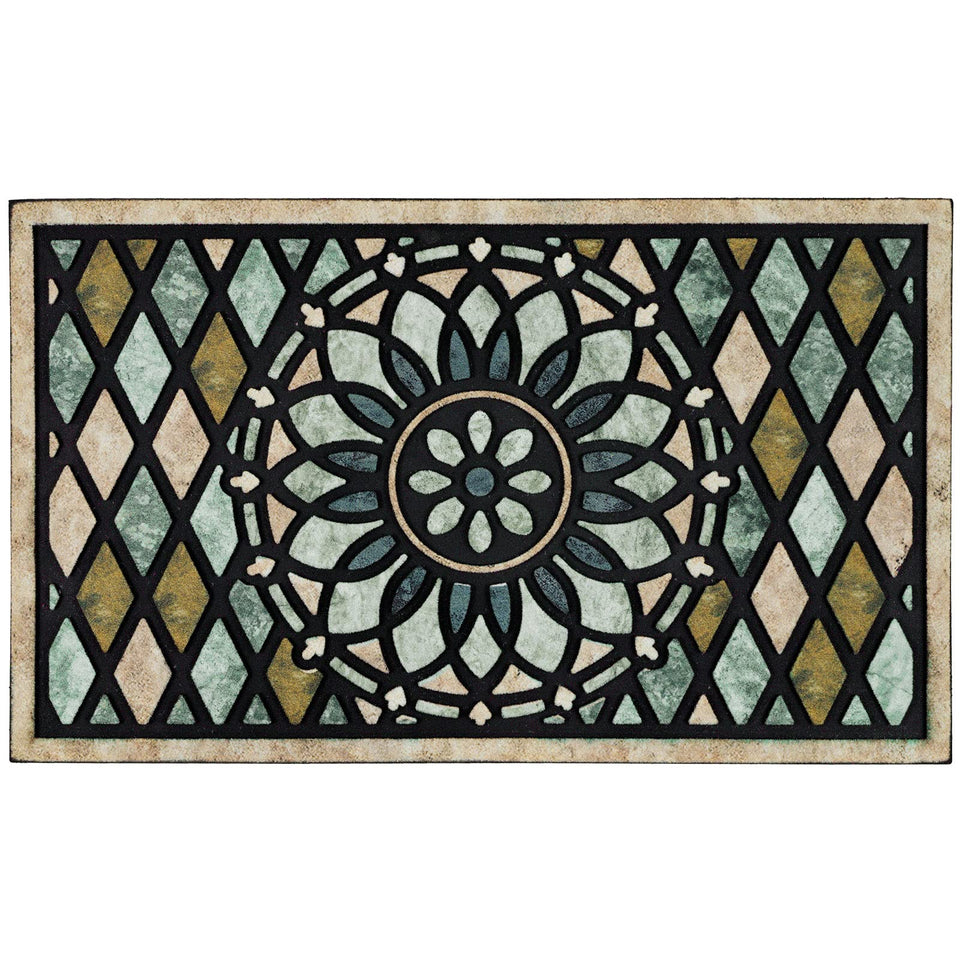 CHICHIC Welcome Door Mat 24x36 at the entry, non-slip and durable for outdoor use.