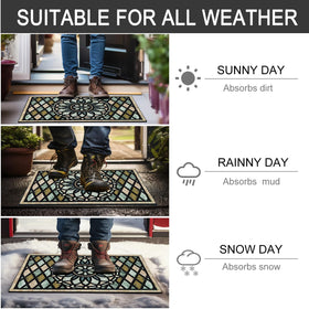 CHICHIC Welcome Door Mat 24x36 easy to clean with hose or vacuum.