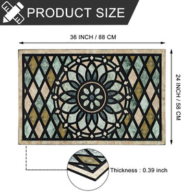CHICHIC Welcome Door Mat 24x36 rubber backing provides secure non-slip grip.