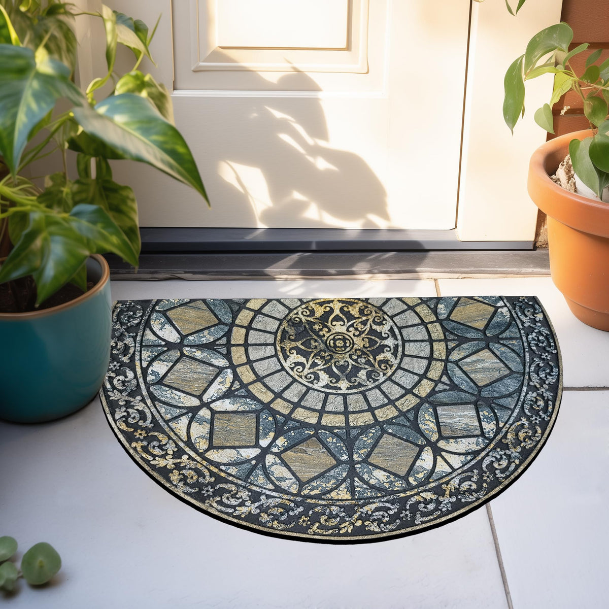 CHICHIC wide entryway mat with low profile fits doors