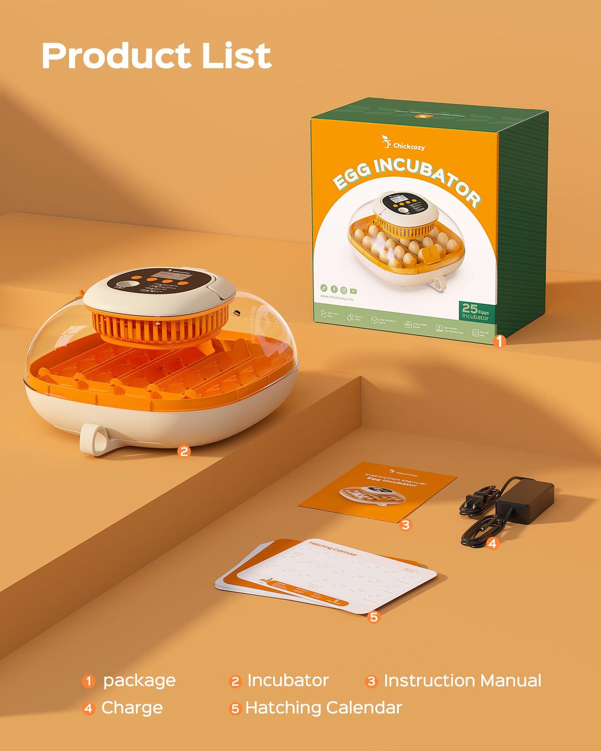 Chickcozy built-in candling aids safe egg development checks.