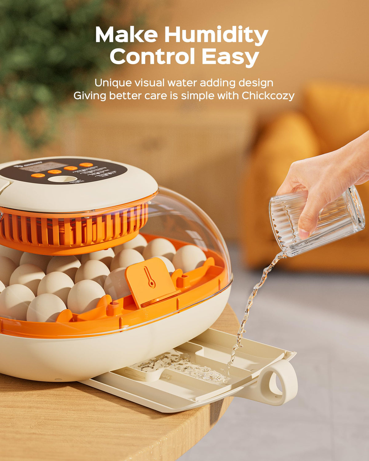 Chickcozy wide-view incubator shows a transparent incubation space.