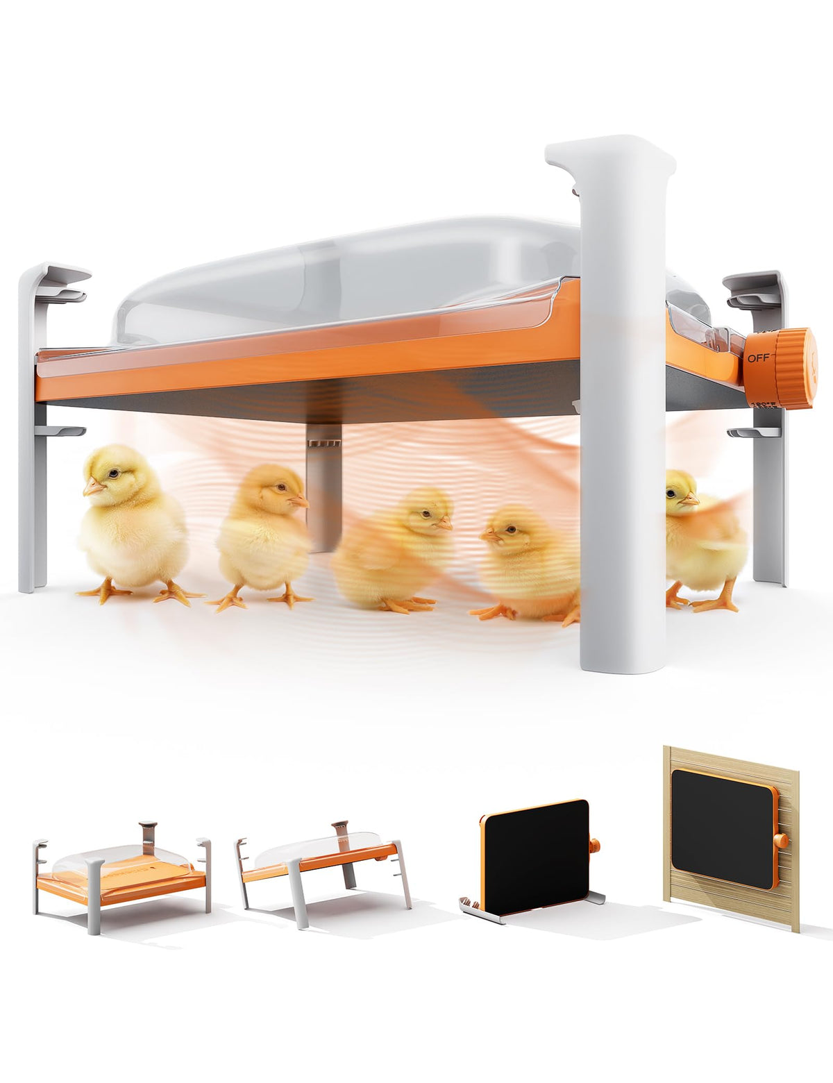 Chickcozy Smart Coop Heater front view showing compact warmth for chicks