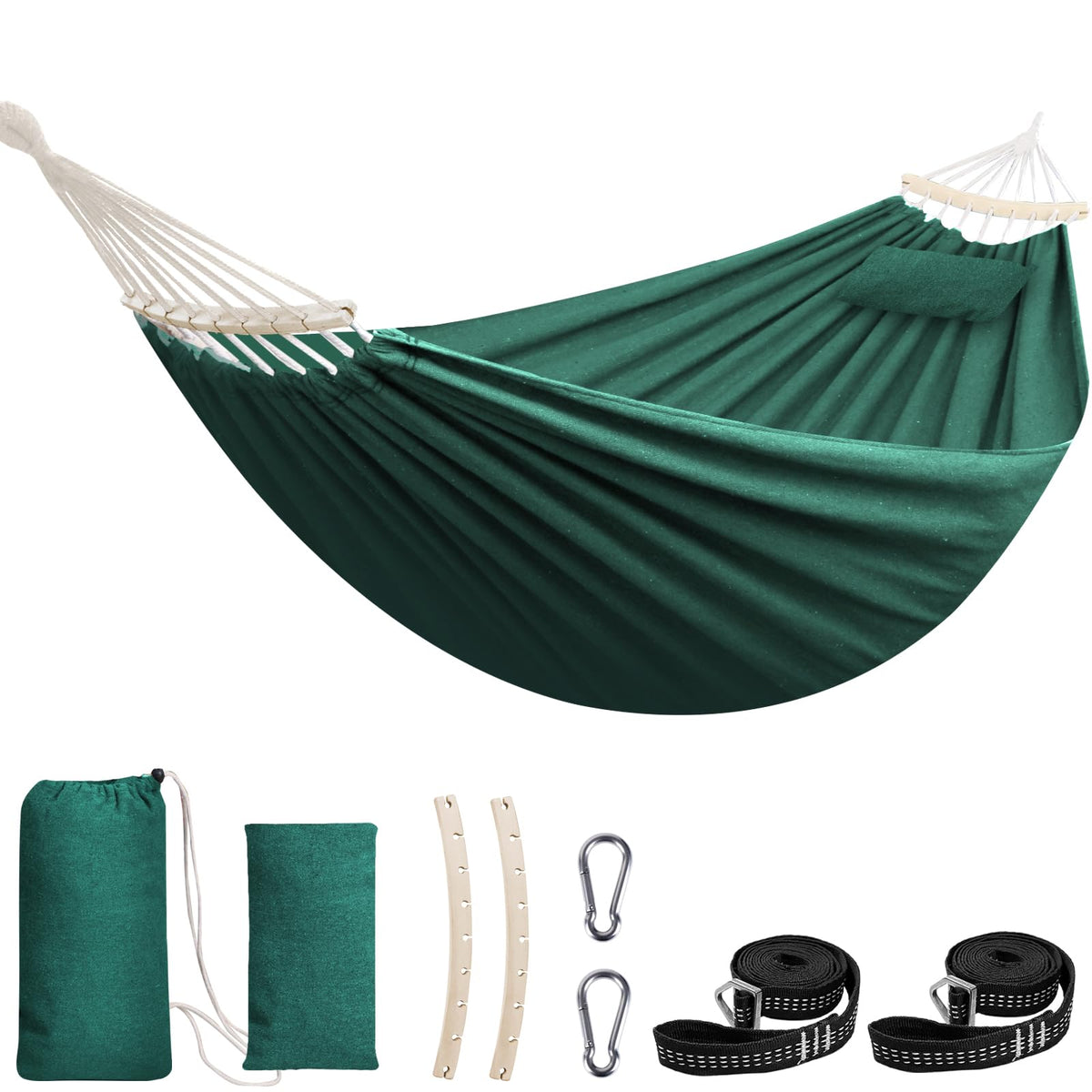 Chihee cotton hammock setup enables easy entry for relaxed outdoor lounging.