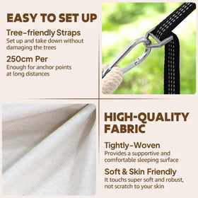 Chihee suspension straps and carabiners enable quick secure setup