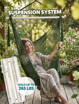 Chihee hammock chair anti-slip poles enhance stability during use.