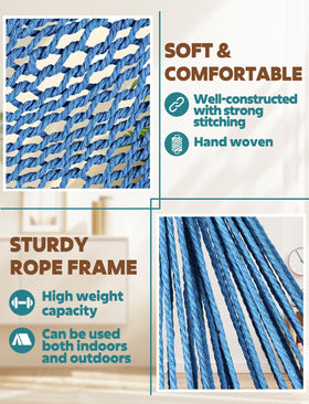 Chihee hammock chair in-bedroom use with breathable cotton-rope-weave
