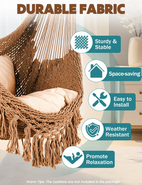 Chihee hammock chair showing collapsible spreader bar for easy storage and travel