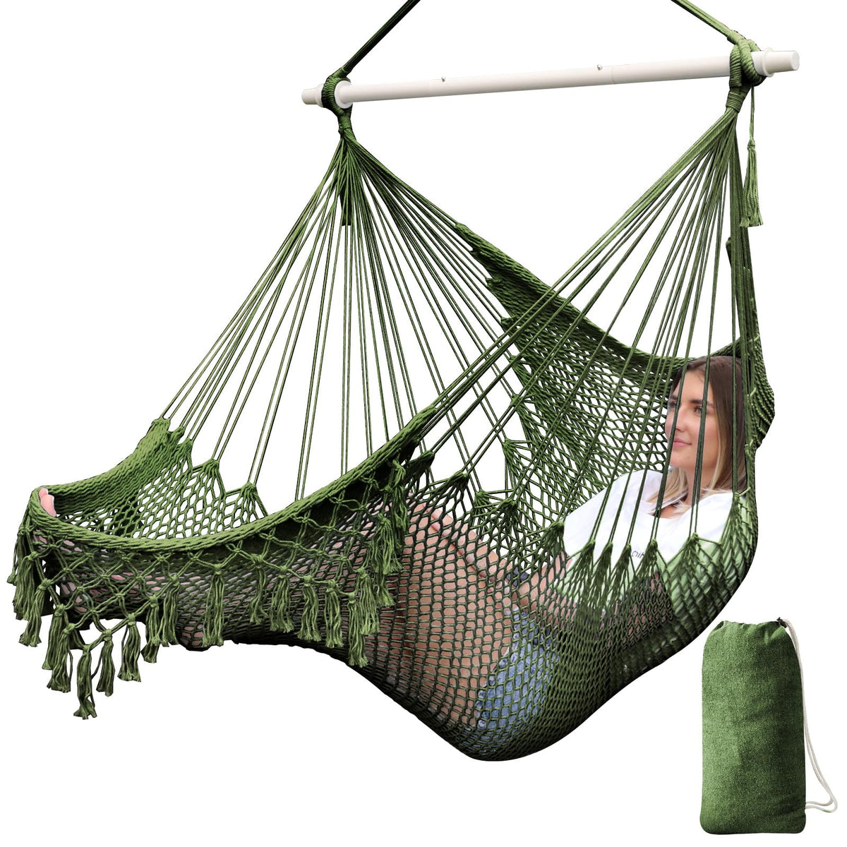 Chihee hammock chair cotton rope weave delivers breathable indoor comfort.