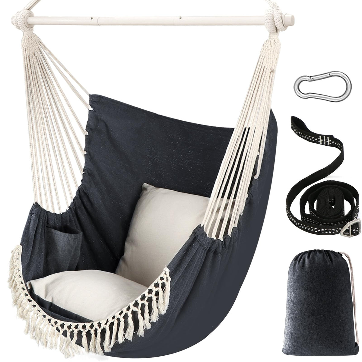 Chihee hammock chair setup in living room offers relaxing seating and boho style