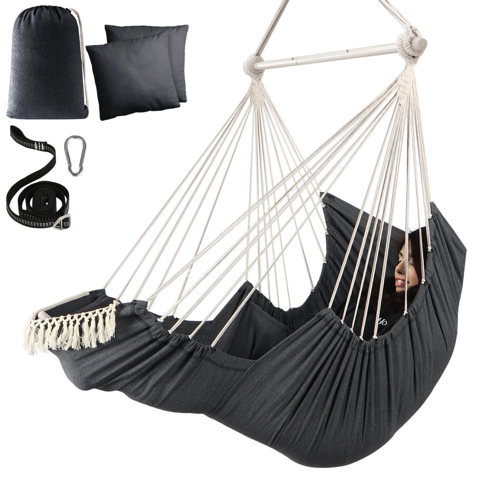 Chihee hammock chair with iron spreader bar for stable indoor or outdoor lounging.