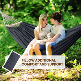 Indoor-outdoor versatile hammock for backyard relaxation and easy storage