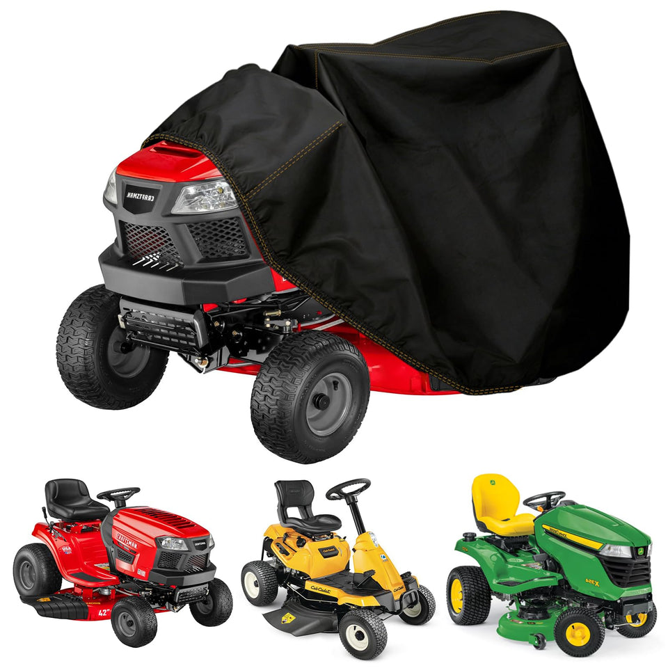 Chikia riding mower cover front view with 74-inch fit.