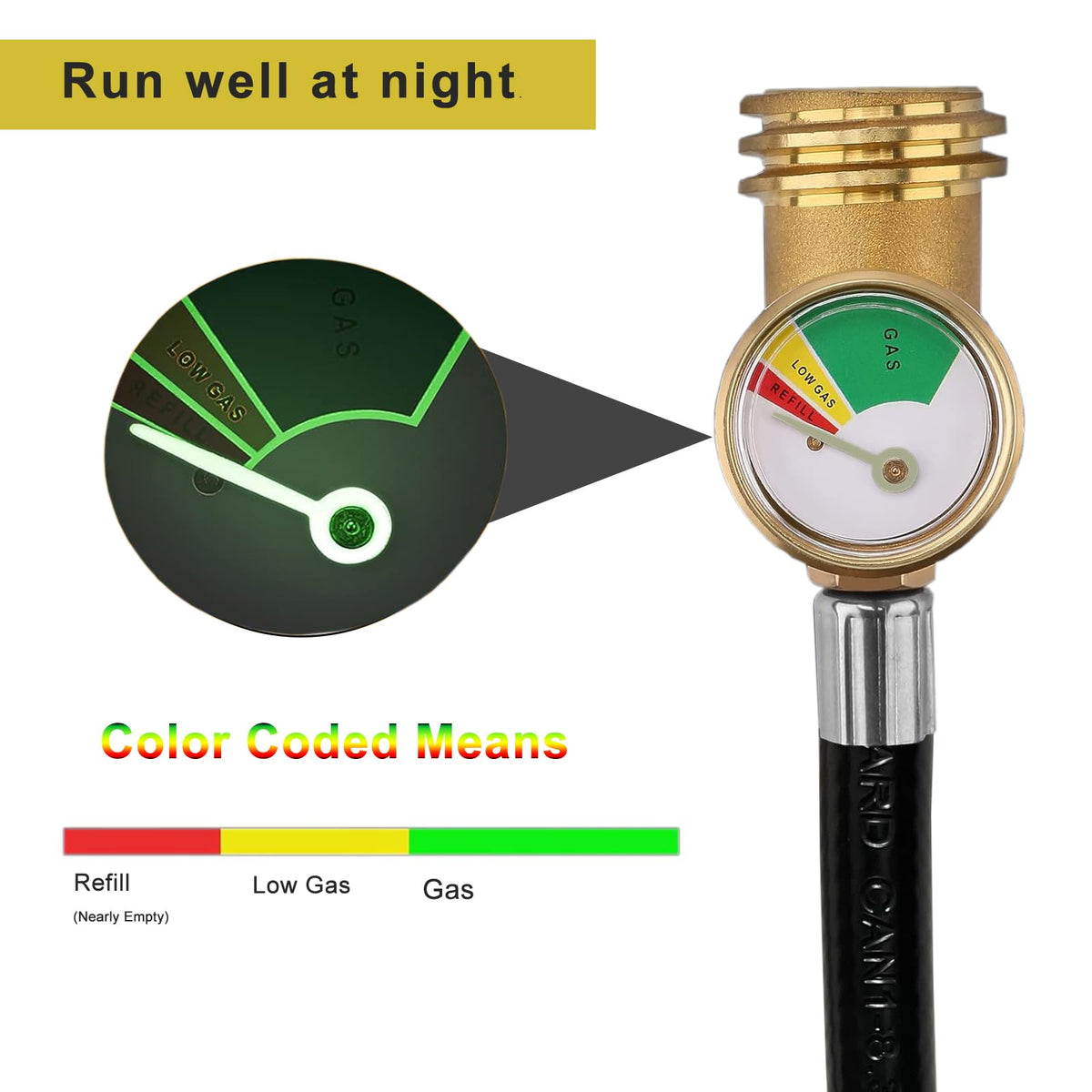 CHILIPILI brass connection ensures leak-free seal for propane setup.