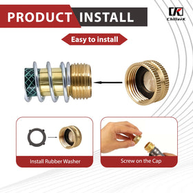 Chillerk brass spigot cap demonstrates durable construction for hoses.
