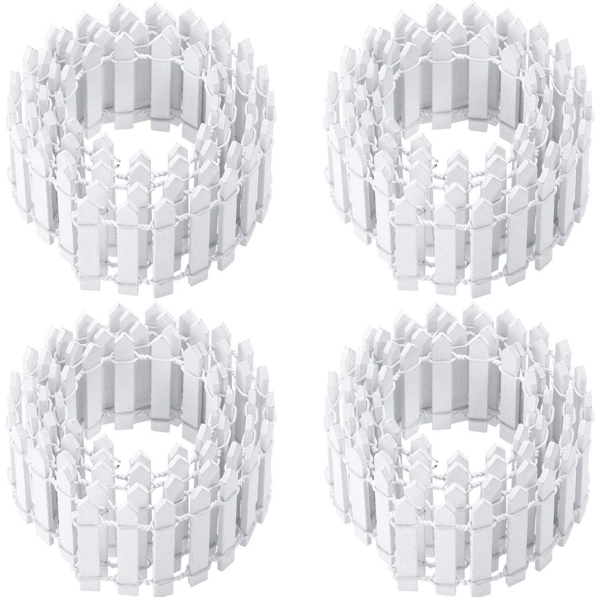 Chinco fairy garden fence wood 4pcs white 35in, a versatile border for pots