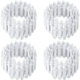 Chinco fairy garden fence wood 4pcs white 35in, a versatile border for pots