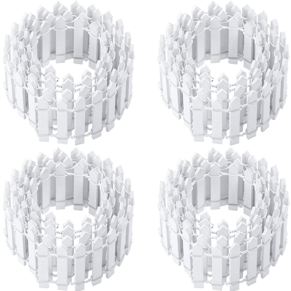 Chinco fairy garden fence wood 4pcs white 35in, a versatile border for pots