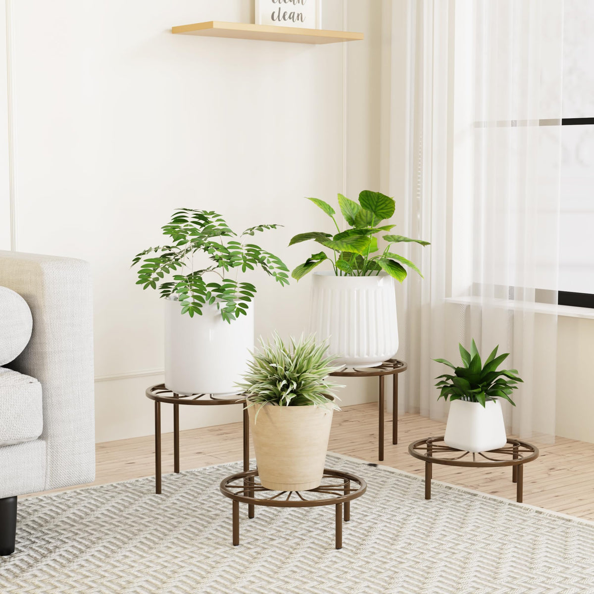 Chinpakden Brown Plant Stand pattern detail highlighting decorative forged steel pattern