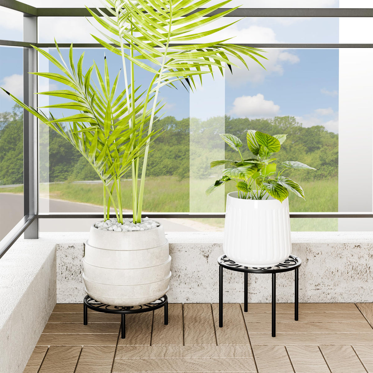 Chinpakden plant stand features creative patterns that enhance space style.