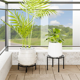 Chinpakden plant stand features creative patterns that enhance space style.