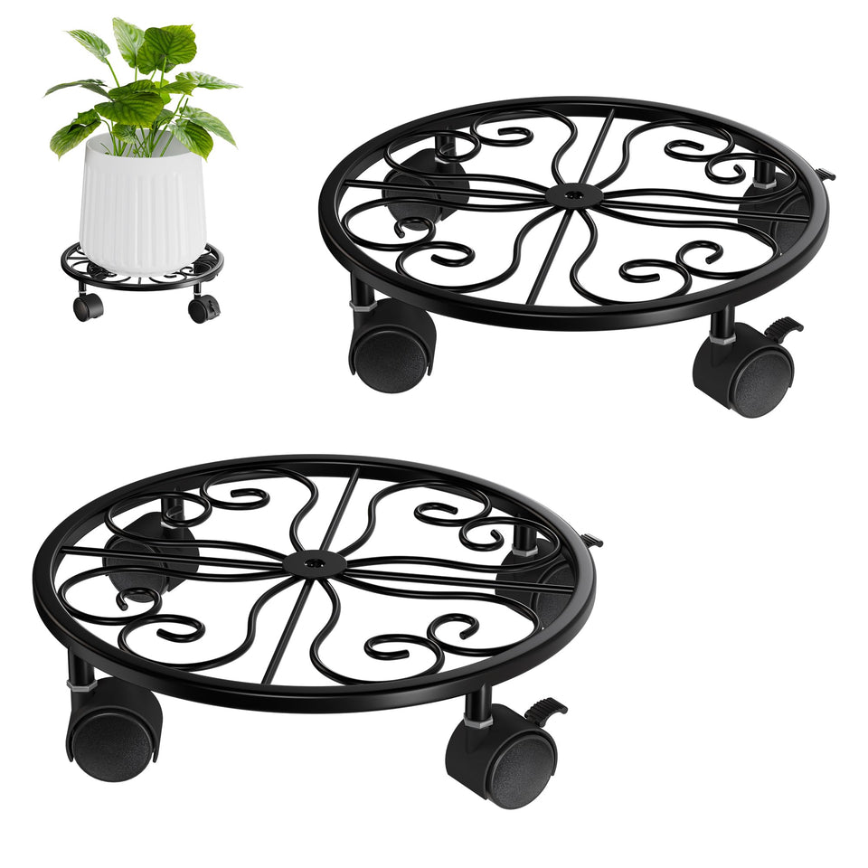 Chinpakden plant stand wheels for easy movement of large pots.