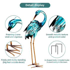 Chisheen handcrafted crane garden decor blends artistry and durability.