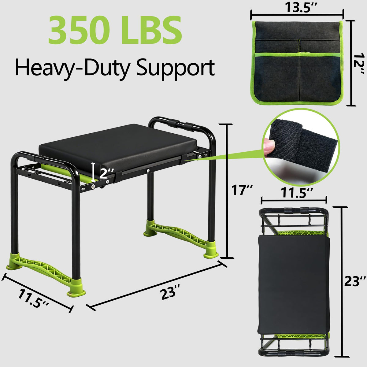 Chiyhshaa detachable 11-inch kneeling pad protects knees on soil.