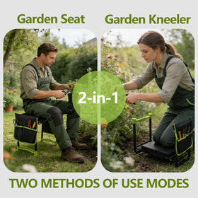 Chiyhshaa foldable garden bench offers quick seating during tasks.