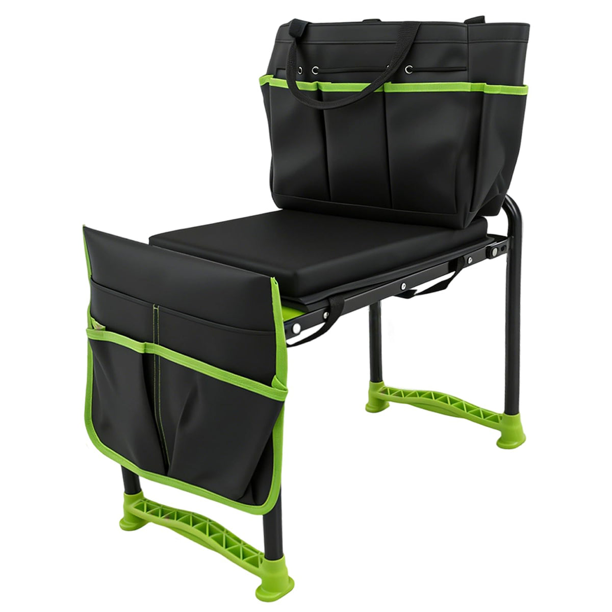 Chiyhshaa garden kneeler-seat 2-in-1 in use for pruning and planting.