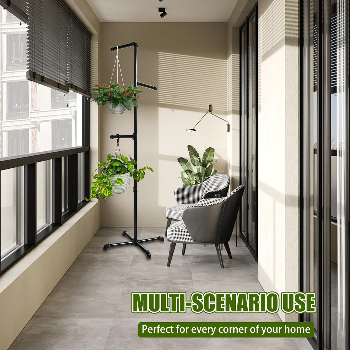 Chloraeon corner hanging stand for indoor and balcony use