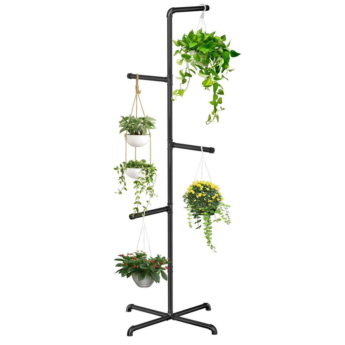 Chloraeon hanging plant stand overview highlighting tall, corner-friendly design.
