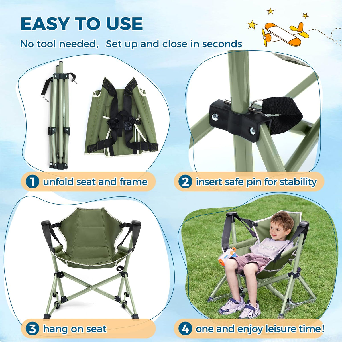 Chloraeon Kids Hammock Chair in use in backyard for relaxing.