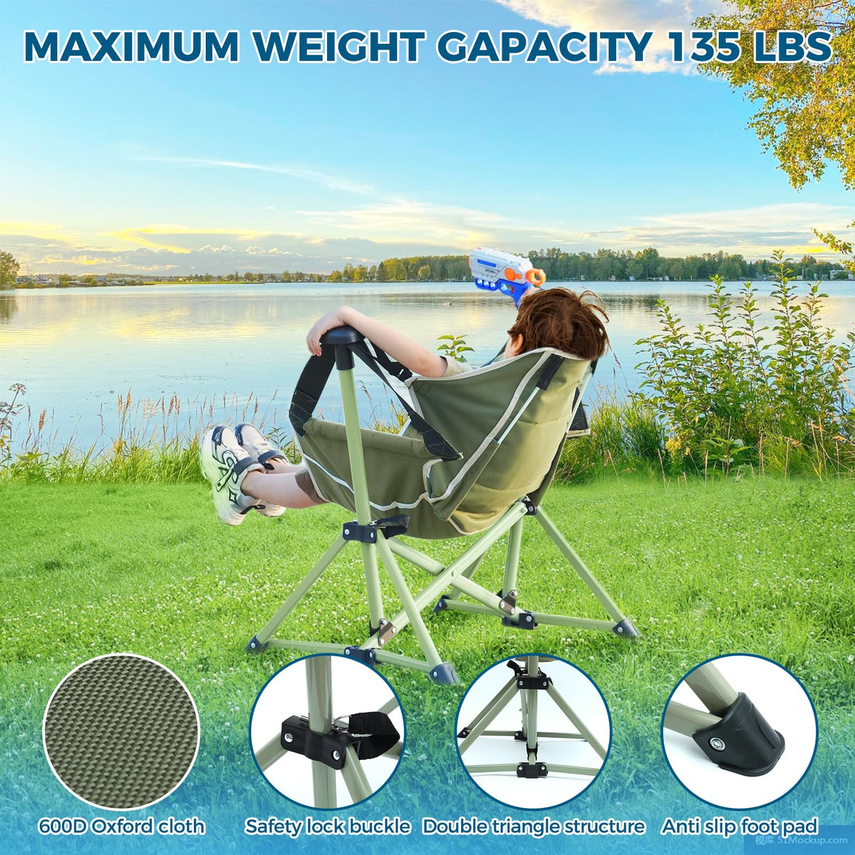 Chloraeon Kids Hammock Chair portable bag for easy carrying.