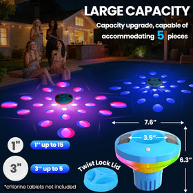 ChlorBlu large-capacity chlorine dispenser reduces refills during pool season.