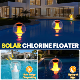 ChlorBlu two in one design combines chlorine dispensing and solar lighting for easy care