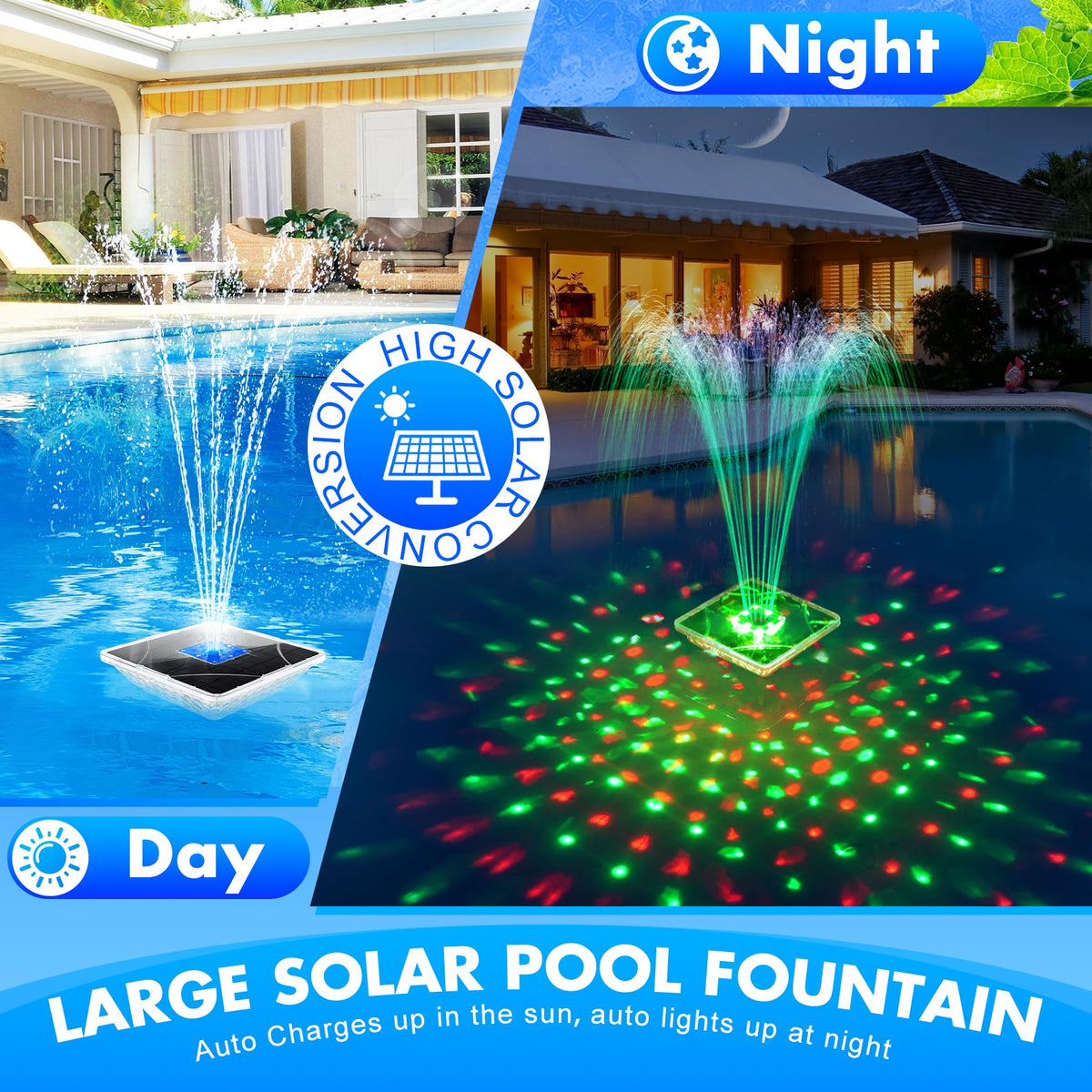 ChlorStar anchor stabilizer keeps the floating fountain secure in windy pools