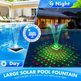 ChlorStar anchor stabilizer keeps the floating fountain secure in windy pools