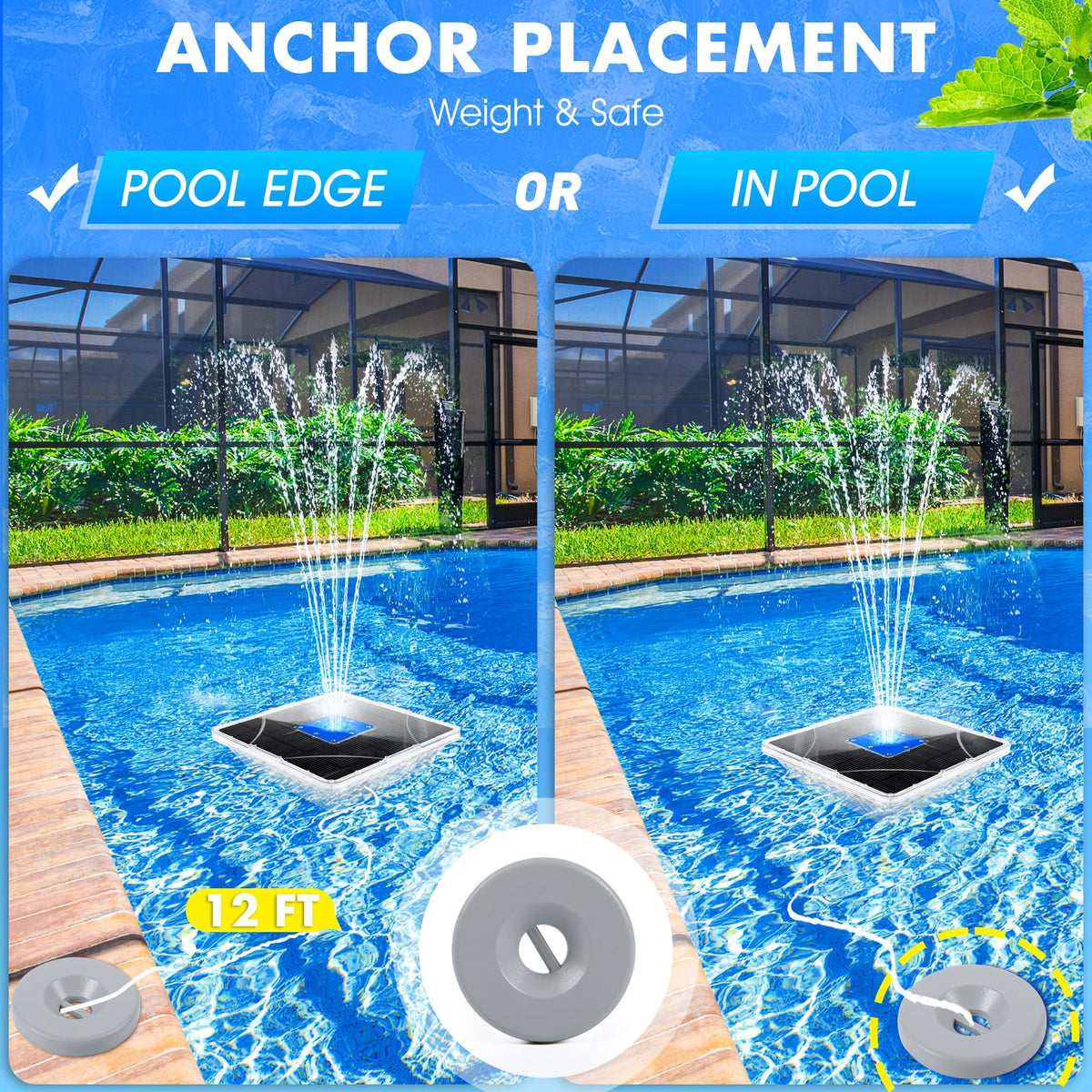 ChlorStar colorful lights illuminate water and pool walls for dramatic effect