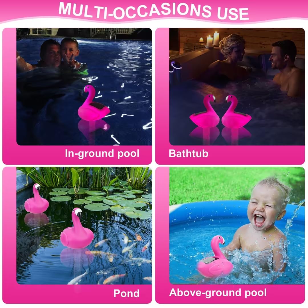 ChlorStar decorative flamingo adds ambiance while monitoring water temperature.