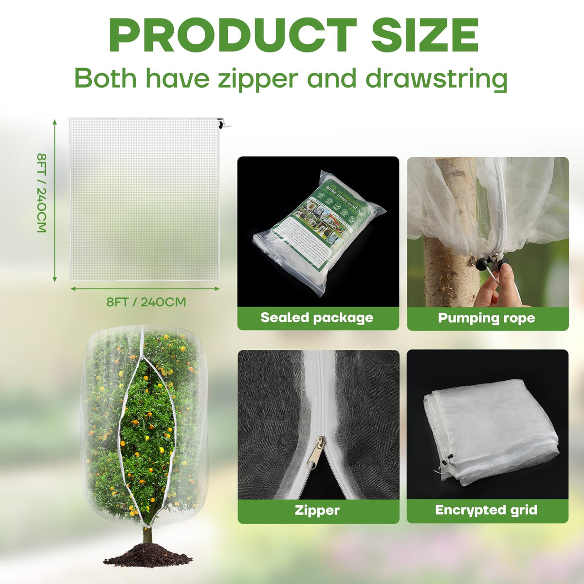 CHNENOMME plant protection netting demonstrates easy installation for shrubs