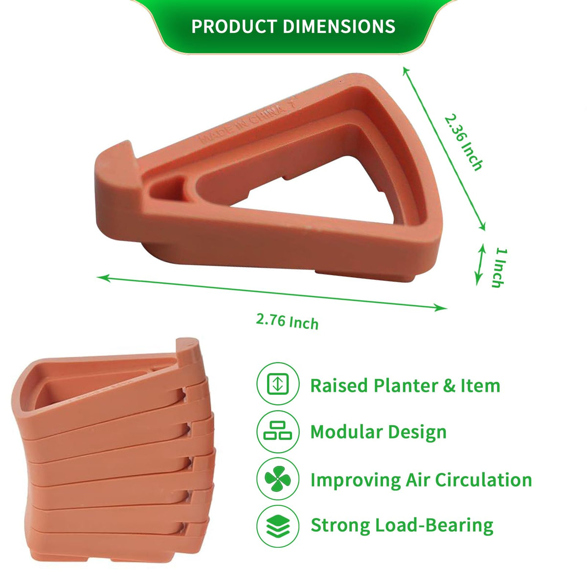 Choclaif pot feet curved-base design adds stability for outdoor planters.