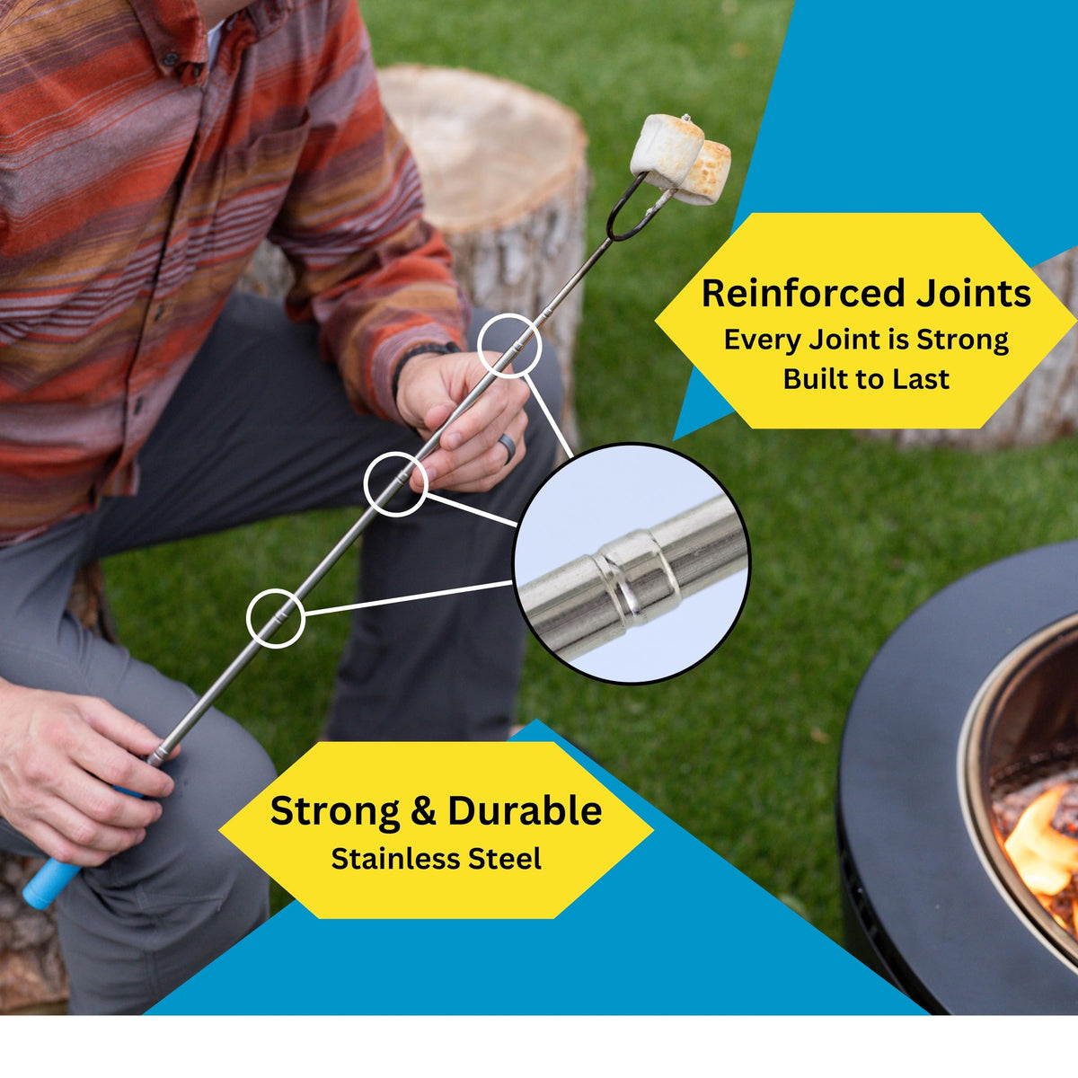 Chonky Beast 4mm stainless steel hot dog roasting fork
