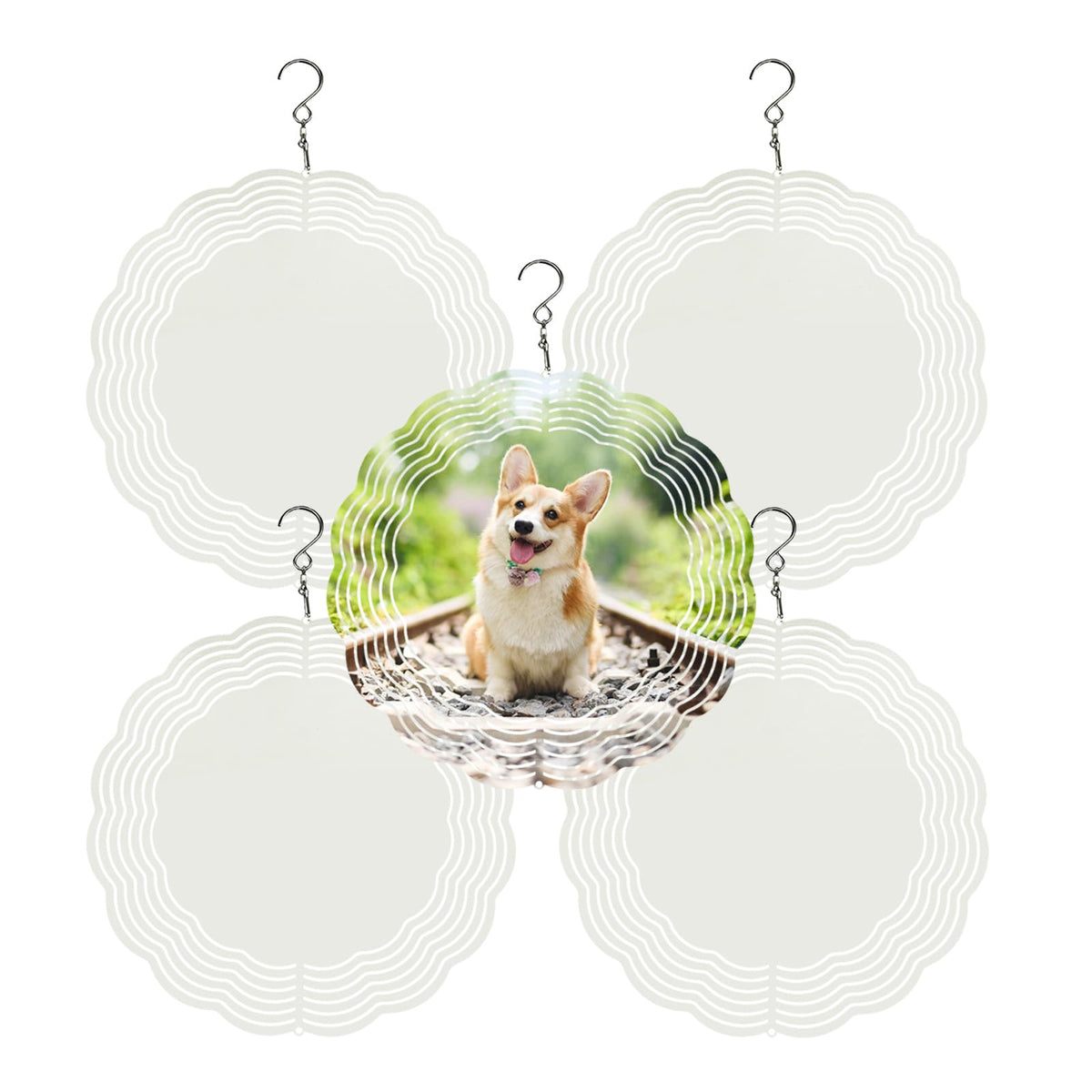 CHONOVO 8-inch wind spinner blank front view for customizable outdoor decor.