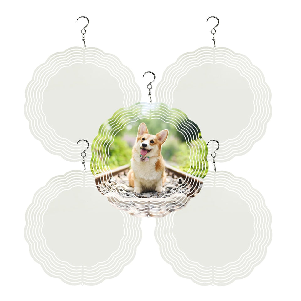 CHONOVO 8-inch wind spinner blank front view for customizable outdoor decor.