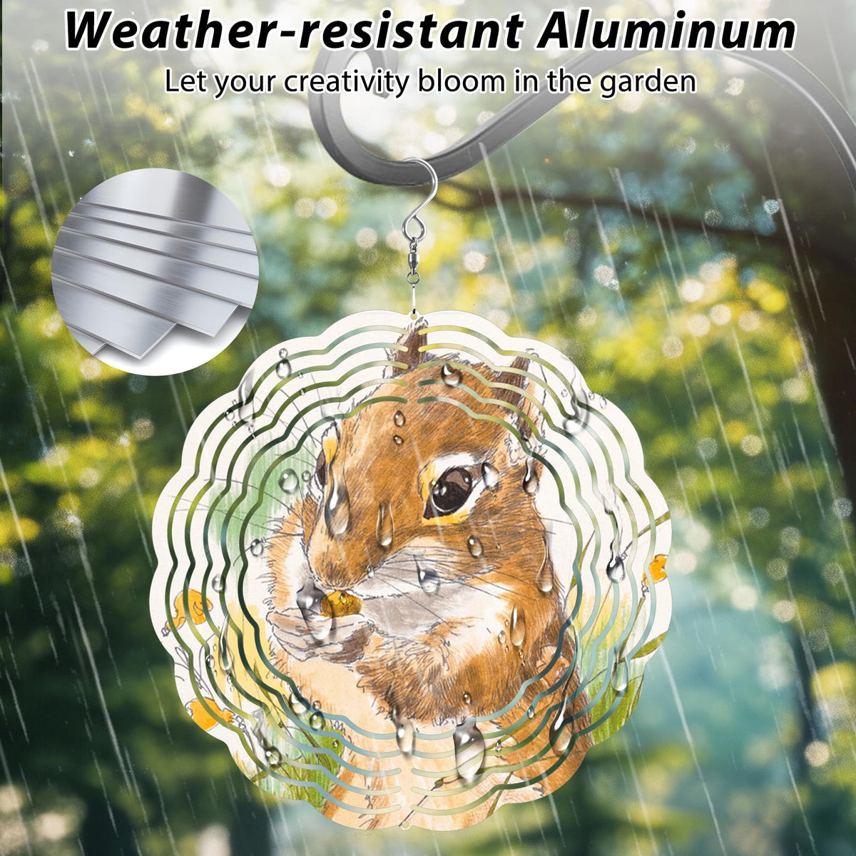 CHONOVO wind spinner blank side detail showing aluminum surface.