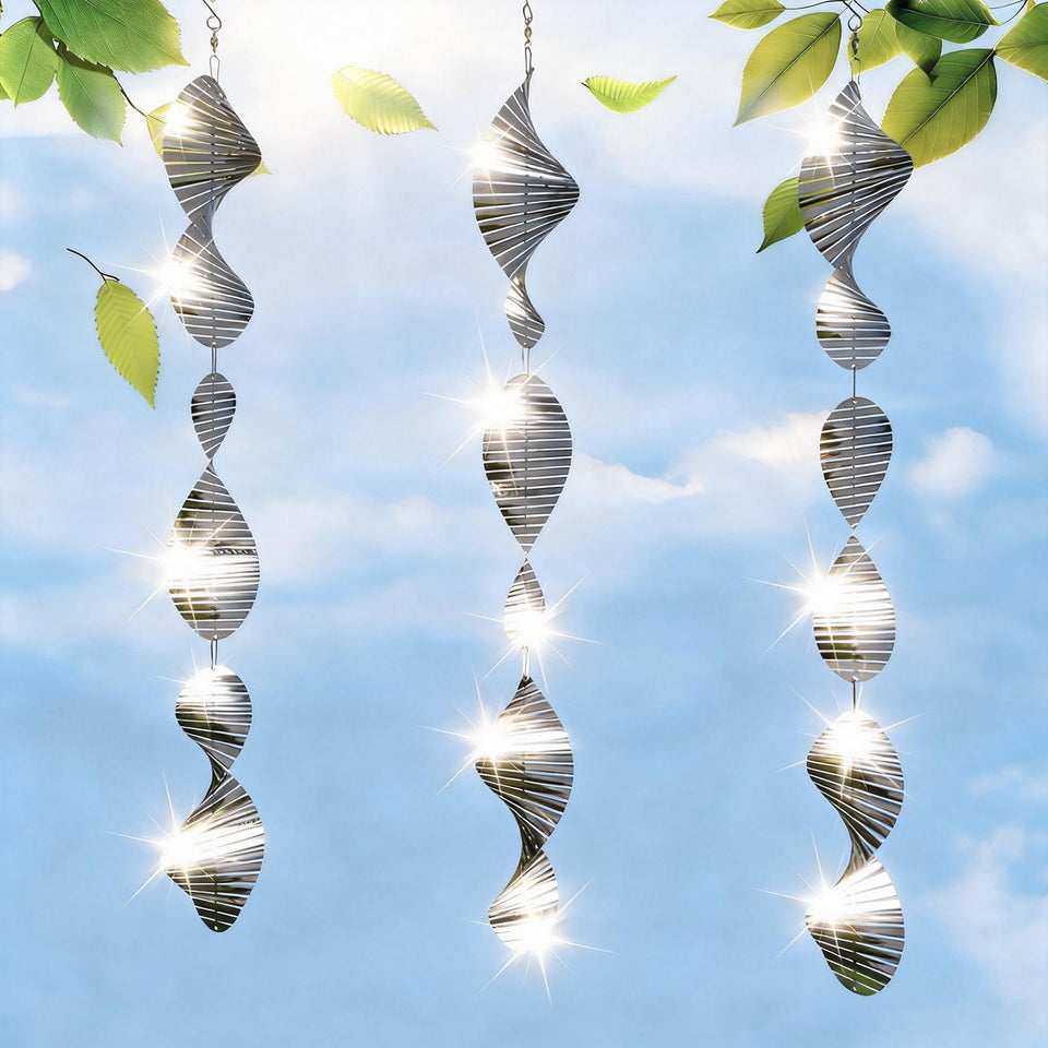CHONOVO bird deterrents 3D discs shimmer in sunlight to deter birds.