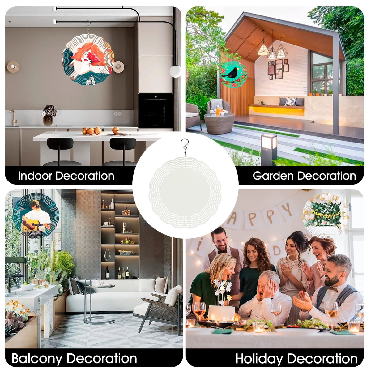 CHONOVO indoor-outdoor wind spinner blank for versatile decorating.