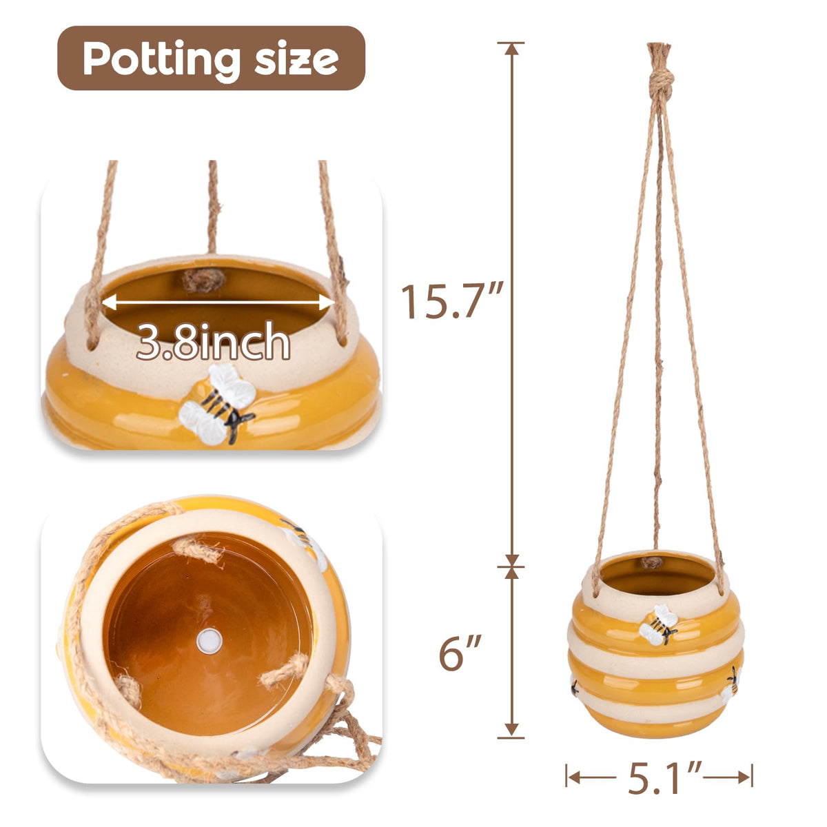 Chonsun planter with silicone stopper to regulate moisture
