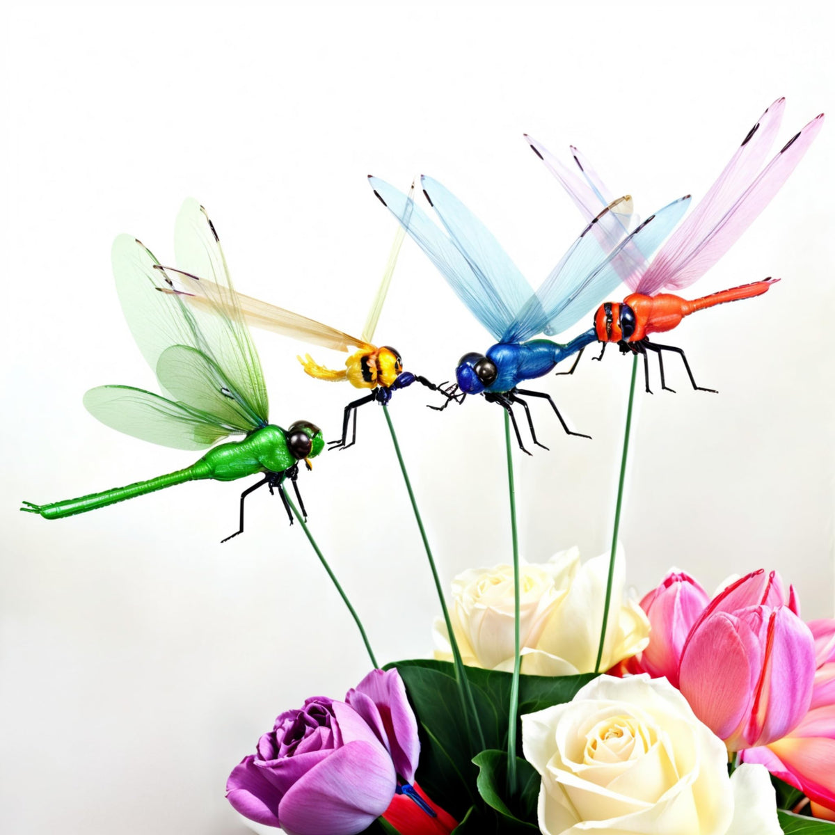 CHOUYUHE dragonfly garden stakes green wings provide lush outdoor decor